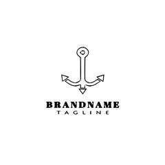 anchor logo icon cute template vector illustration