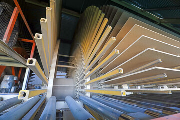 Particleboard production equipment is in a factory in North China