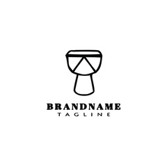 conga logo cartoon icon design template black isolated vector