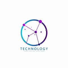 Technology logo design concept vector, Internet network symbol logo