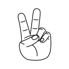 Isolated hand cartoon outline icon doing a gesture Vector illustration