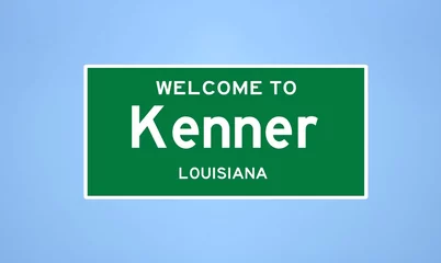 Foto op Plexiglas Kenner, Louisiana city limit sign. Town sign from the USA. © Rezona