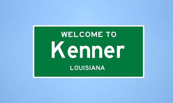 Kenner, Louisiana city limit sign. Town sign from the USA.