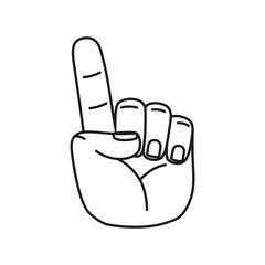 Isolated hand cartoon outline icon doing a gesture Vector illustration