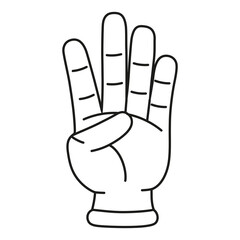 Isolated hand cartoon outline icon doing a gesture Vector illustration