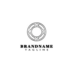 inner tube logo cartoon icon design template black isolated vector illustration