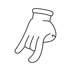 Isolated hand cartoon outline icon doing a gesture Vector illustration