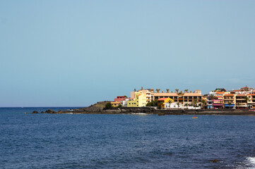 Fototapeta na wymiar Landscape of the coastal area of Valle Gran Rey on the island of La Gomera, Canary Islands