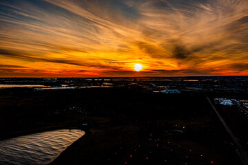 sunset over manhattan