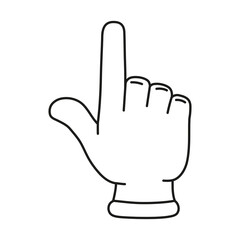 Isolated hand cartoon outline icon doing a gesture Vector illustration