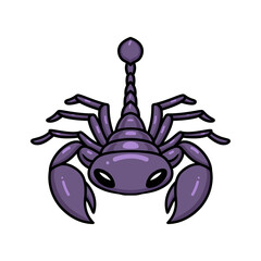 Cute purple scorpion cartoon character