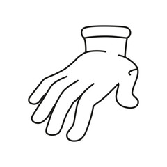 Isolated hand cartoon outline icon doing a gesture Vector illustration