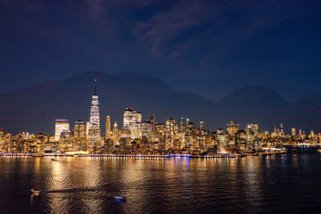 sunset over manhattan