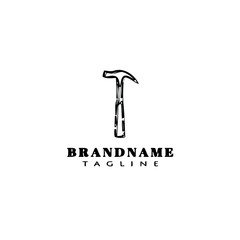 hammer logo template icon black design vector illustration