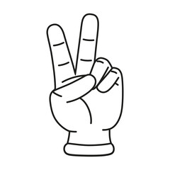 Isolated hand cartoon outline icon doing a gesture Vector illustration