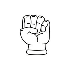Isolated hand cartoon outline icon doing a gesture Vector illustration