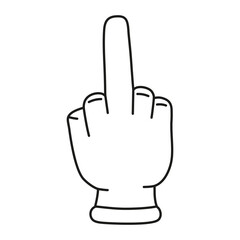 Isolated hand cartoon outline icon doing a gesture Vector illustration