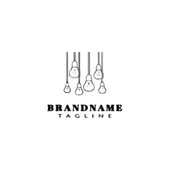 hanging light logo cartoon template icon design black isolated vector