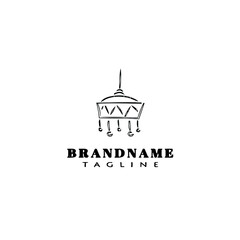 hanging light logo cartoon template icon design black isolated vector