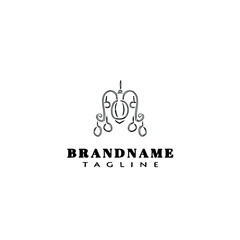 hanging light logo cartoon template icon design black isolated vector