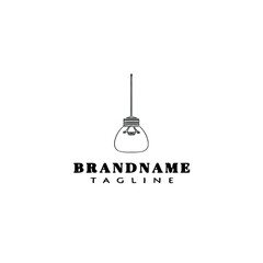 hanging light logo cartoon template icon design black isolated vector