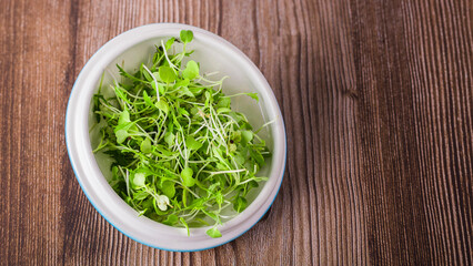 healthy arugula sprouts, in the plate