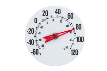 Thermometer at eighty degrees Fahrenheit isolated for your summer or hot message