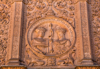 The platereque facade of the University of Salamanca, Spain