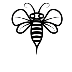Vector graphics of a bee. Image of flying