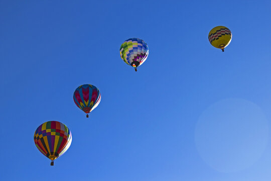 Four Hot Air Balloons At Albuquerque International Balloon Fiesta, New Mexico