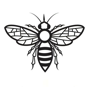 Vector illustration of an insect. Image of a bee. 