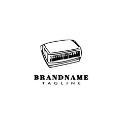 harmonica logo cartoon icon design template black isolated vector illustration
