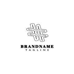 hash tag logo cartoon icon design template black isolated vector illustration