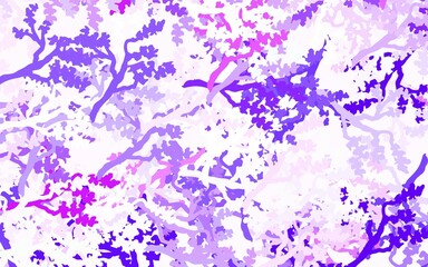 Fototapeta na wymiar Light Purple, Pink vector natural artwork with leaves, branches.