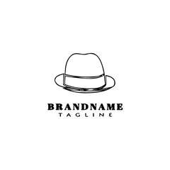 panama hat logo cartoon icon design vector