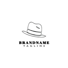 panama hat logo cartoon icon design vector