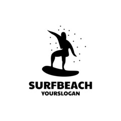 surf day silhouette logo design
