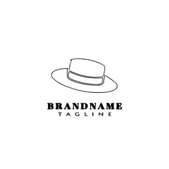 panama hat logo cartoon icon design vector