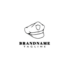 police helmet cartoon logo icon template black vector illustration