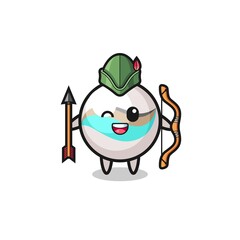 marble toy cartoon as medieval archer mascot