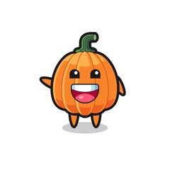 happy pumpkin cute mascot character