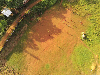 Aerial top view of Ilha do Principe island, Sao Tome, Africa
