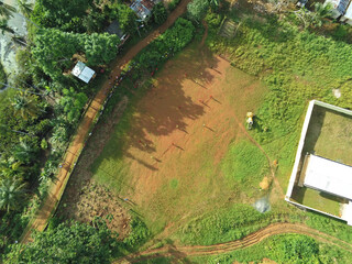 Aerial drone view of Ilha do Principe island in Sao Tome, Africa
