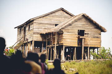 Group of people in a village in Honduras
