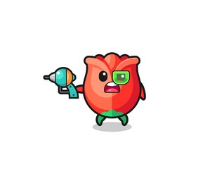 cute rose holding a future gun