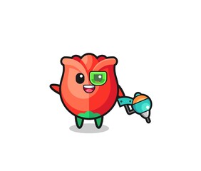 rose cartoon as future warrior mascot