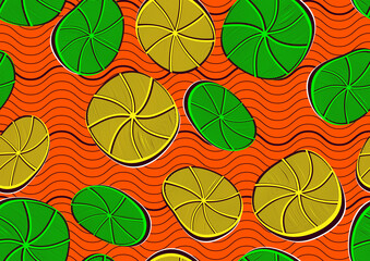 seamless pattern of african textile art, circle abstract image and background, fashion artwork for print, vector file eps10.