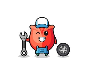 the rose character as a mechanic mascot
