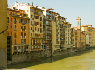 buildings along the river arno