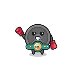 barbell plate boxer mascot character